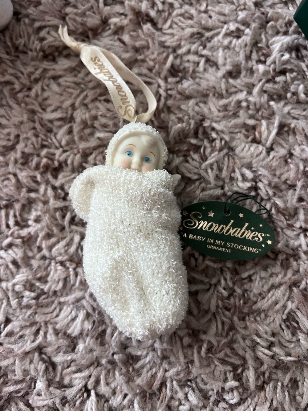 Snowbabies “a Baby in Stocking Ornament”-